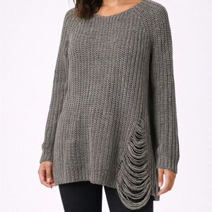 H&M Ribbed Knit Gray Sweater